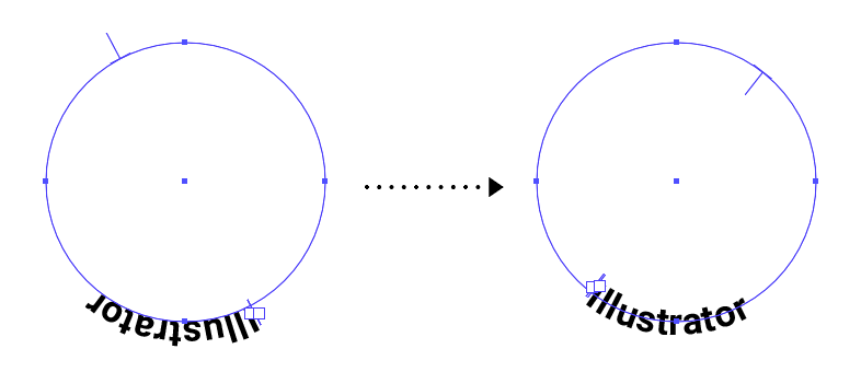 Illustratorで円弧の外側の文字を内側に変更する方法 Tamatuf